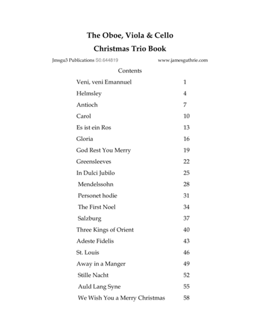 The Oboe, Viola & Cello Christmas Trio Book image number null