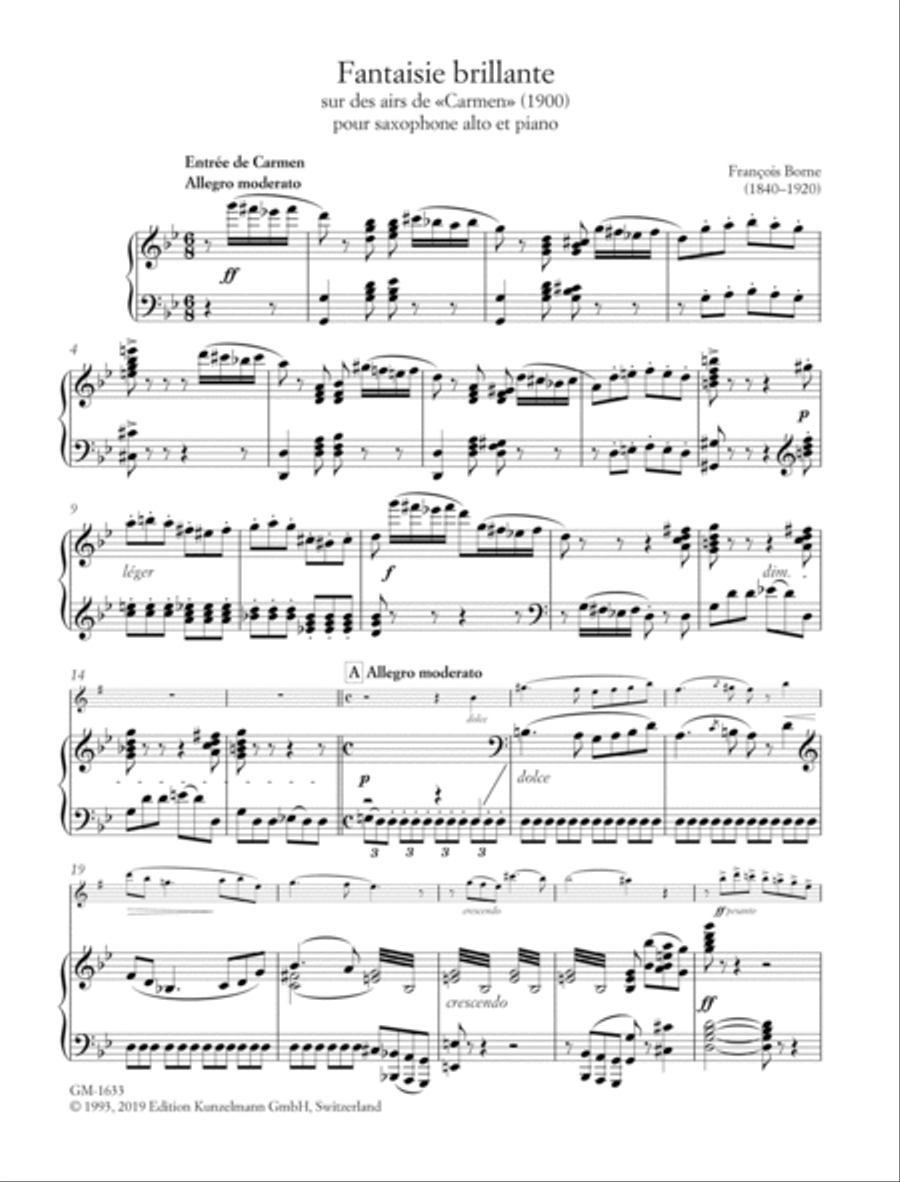 Fantaisie brillante sur des airs de 'Carmen' for saxophone Fantaisie brillante sur des airs de 'Carmen' for saxophone