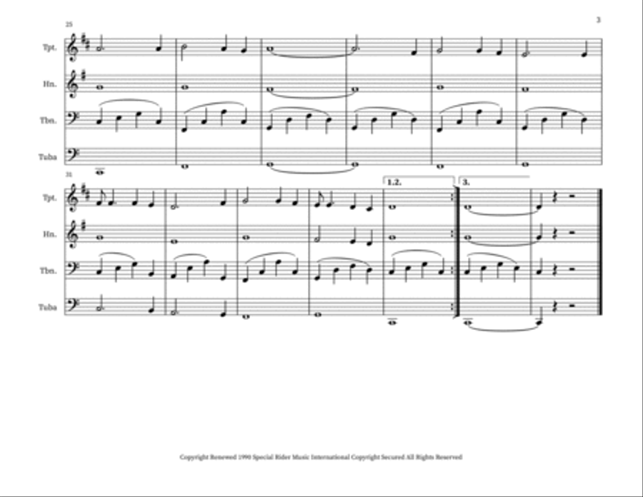 Blowin' In The Wind Brass Ensemble scores gallery preview page 3