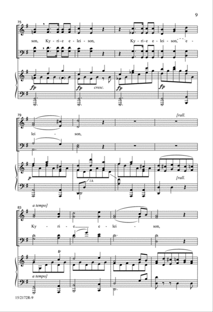 Kyrie, Benedictus and Osanna 4-Part scores gallery preview page 9