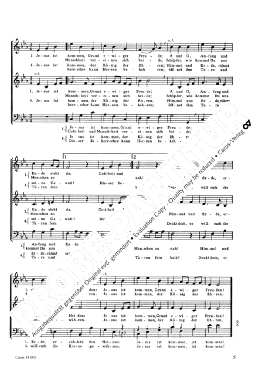 Now come, the nation's Saviour (Nun komm, der Heiden Heiland) 3-Part scores gallery preview page 4