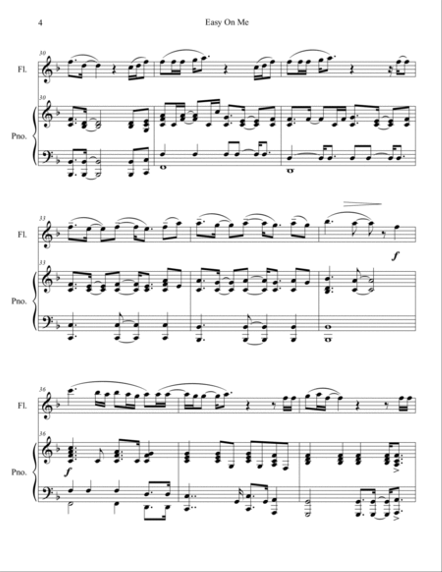 Easy On Me Flute Solo scores gallery preview page 5