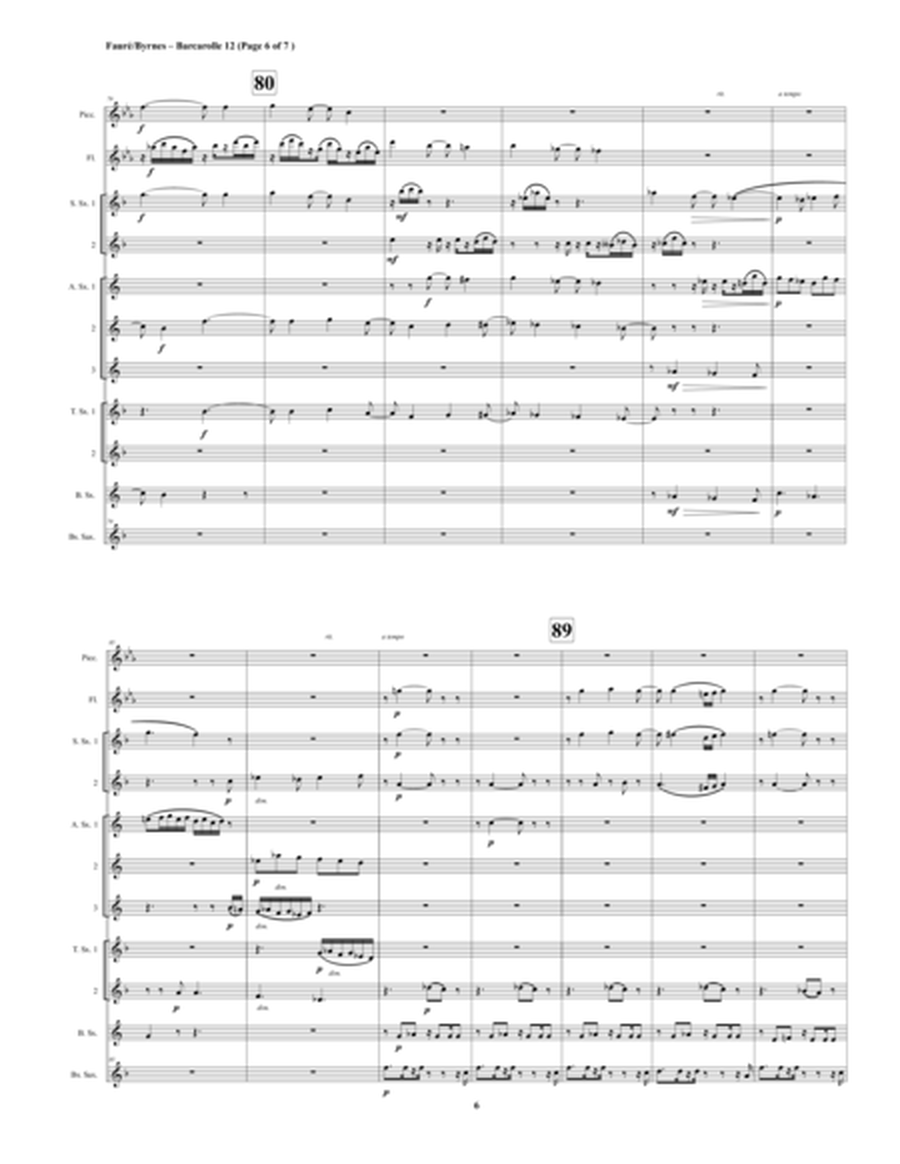 Barcarolle 12, Op. 105, No. 2 by Gabriel Fauré (Saxophone Nonet + Fl,Picc.) image number null