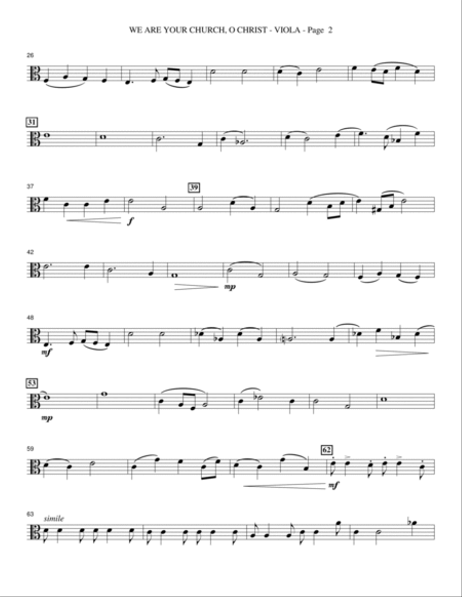 We Are Your Church, O Christ - Viola Choir scores gallery preview page 2