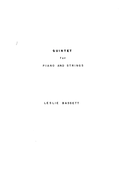 [Bassett] Quintet for Piano and Strings