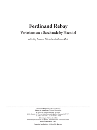 Book cover for Variations on a Sarabande by Haendel