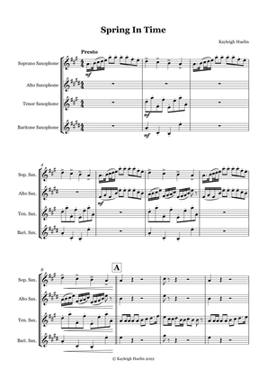 Book cover for Spring in Time - Saxophone quartet (SATB)