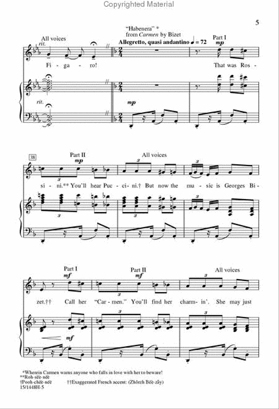 Painless Opera Painless Opera Unison Choir scores gallery preview page 5