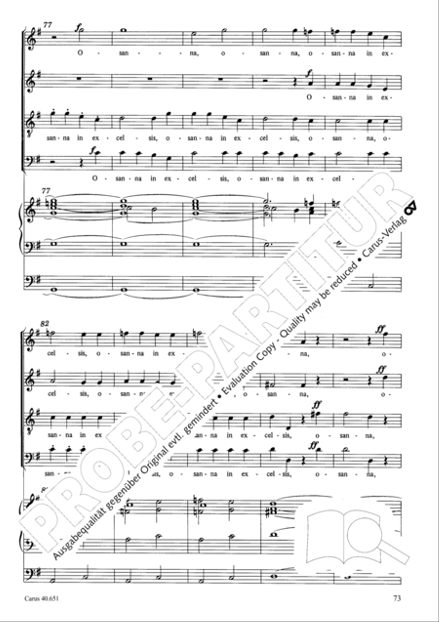 Mass in D Major (Missa in D) 4-Part scores gallery preview page 82