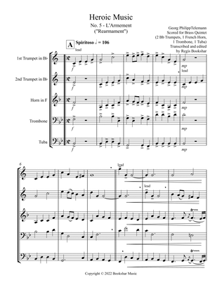 Heroic Music - No. 5. L'Armement (Bb) (Brass Quintet - 2 Trp, 1 Hrn, 1 Trb, 1 Tuba)