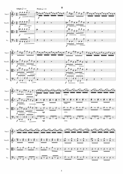 Vivaldi - Violin Concerto in D minor RV 249 Op.4 No.8 for String Quartet image number null