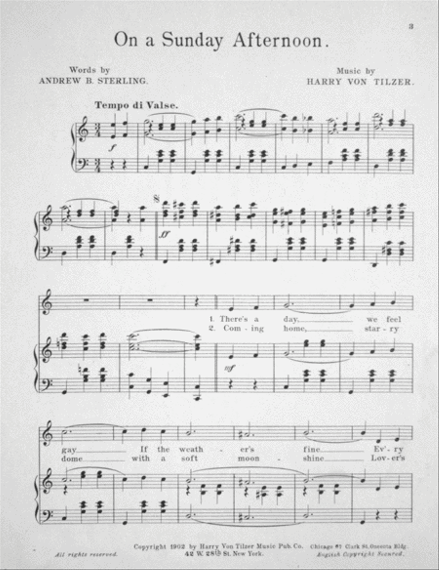 On a Sunday Afternoon Voice scores gallery preview page 2