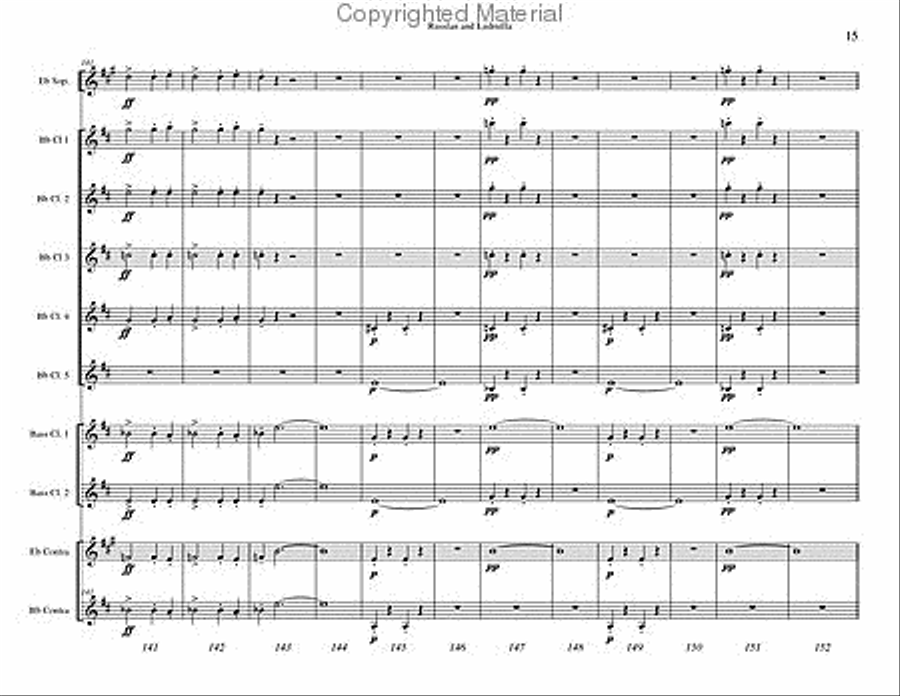 Russlan and Ludmilla Overture Clarinet Choir scores gallery preview page 16