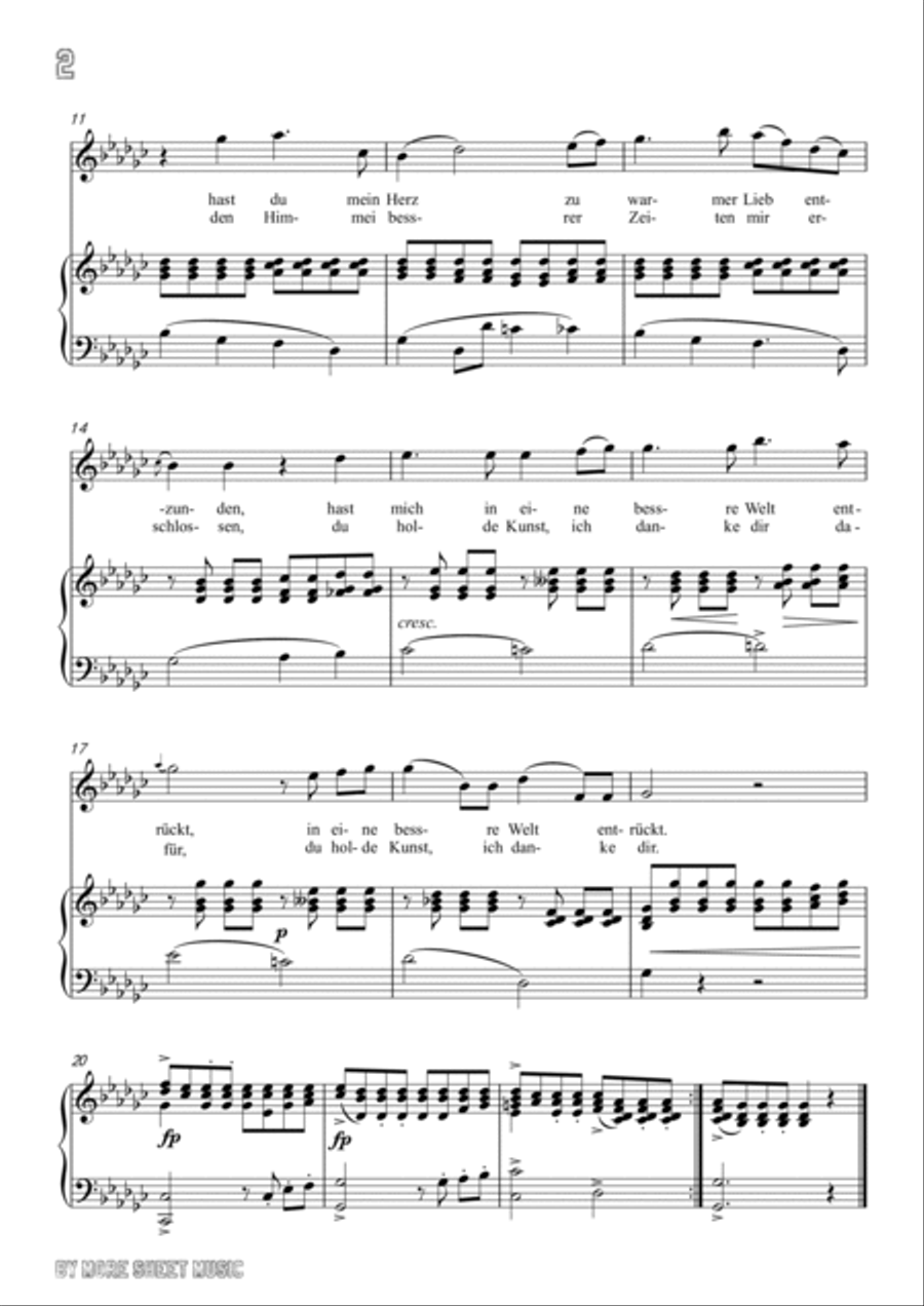 Schubert-An die Musik inbG for Vocal and Piano Voice scores gallery preview page 3