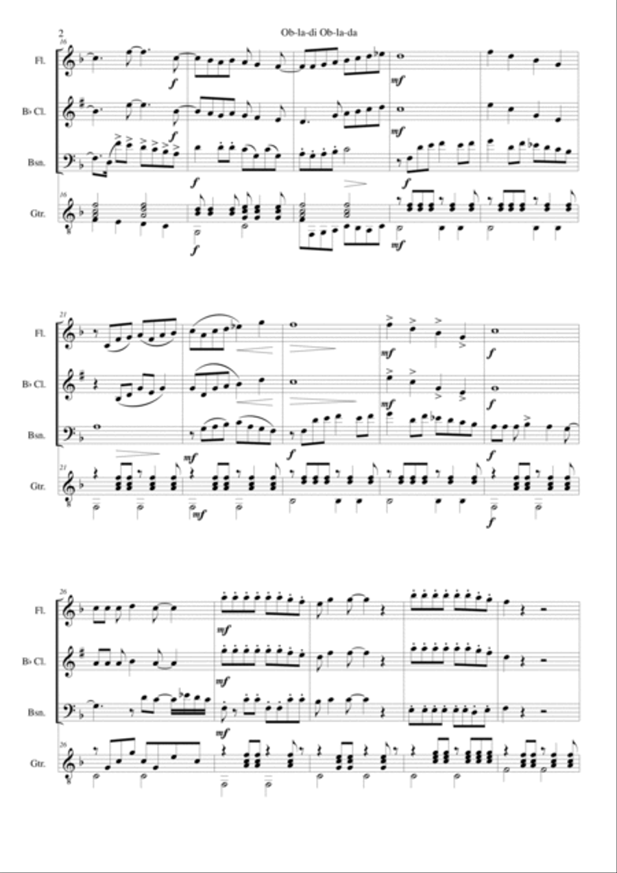 Ob-La-Di, Ob-La-Da Flute scores gallery preview page 2