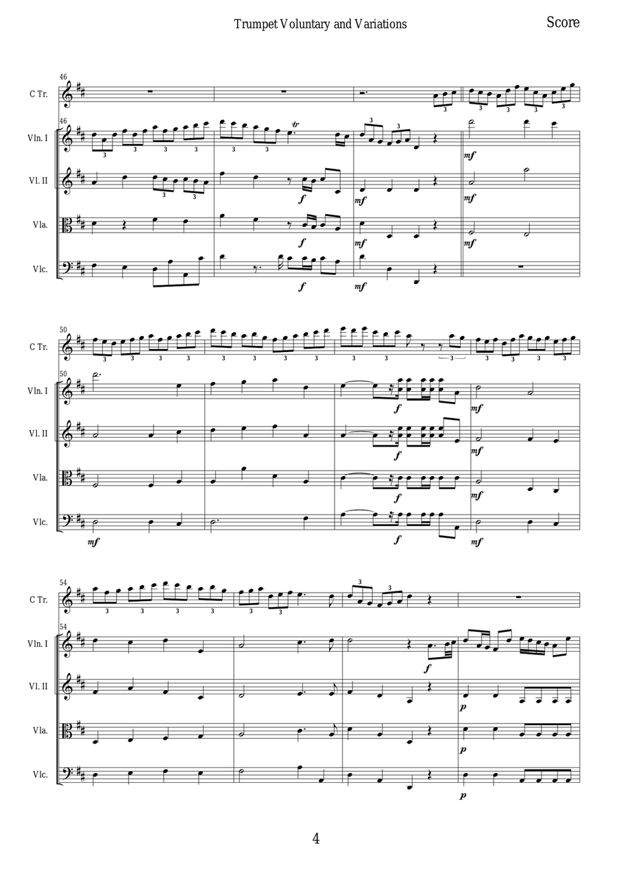 Trumpet Voluntary (The Prince of Denmark's March) String Orchestra scores gallery preview page 4