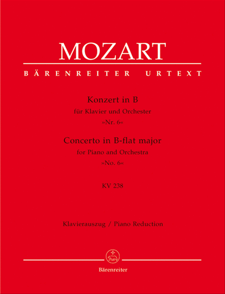 Concerto for Piano and Orchestra, No. 6 B flat major, KV 238 Piano Solo scores gallery preview page 1