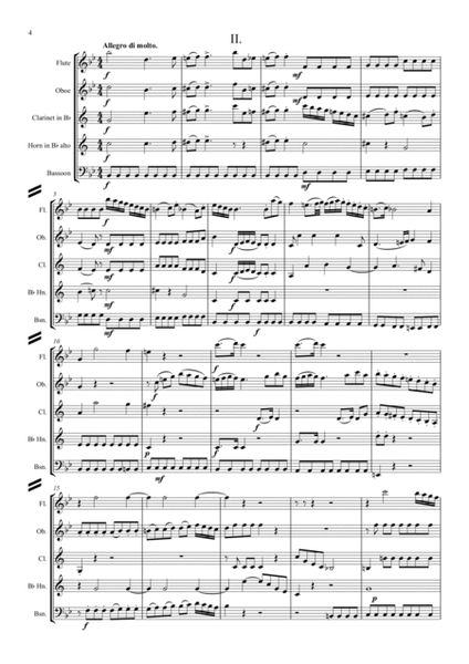 Mozart: Divertimento in Bb "Salzburg Symphony No.2" K137 - wind quintet image number null