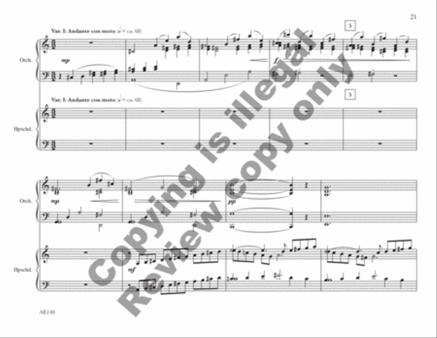 Concerto for Harpsichord and Strings String Orchestra scores gallery preview page 14