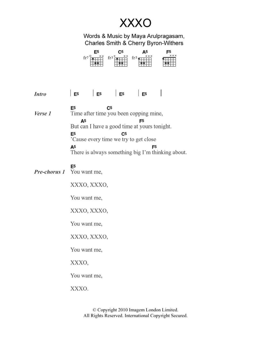 XXXO Acoustic Guitar scores gallery preview page 1
