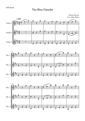 The Blue Danube (Waltz by Johann Strauss) for Violin Trio
