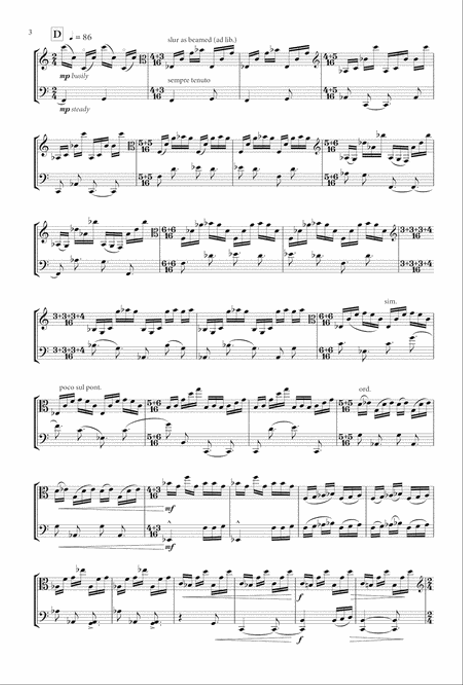 Duet No. 1 (Chorale Pointing Downwards) (for Viola and Cello) String Duet scores gallery preview page 3