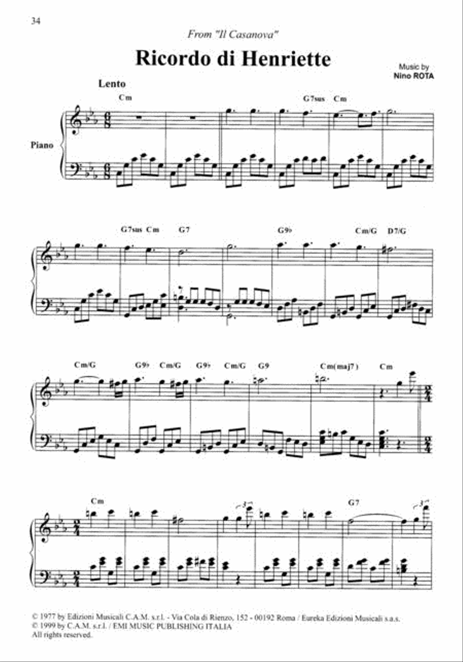 The Best of Nino Rota Piano Solo scores gallery preview page 2