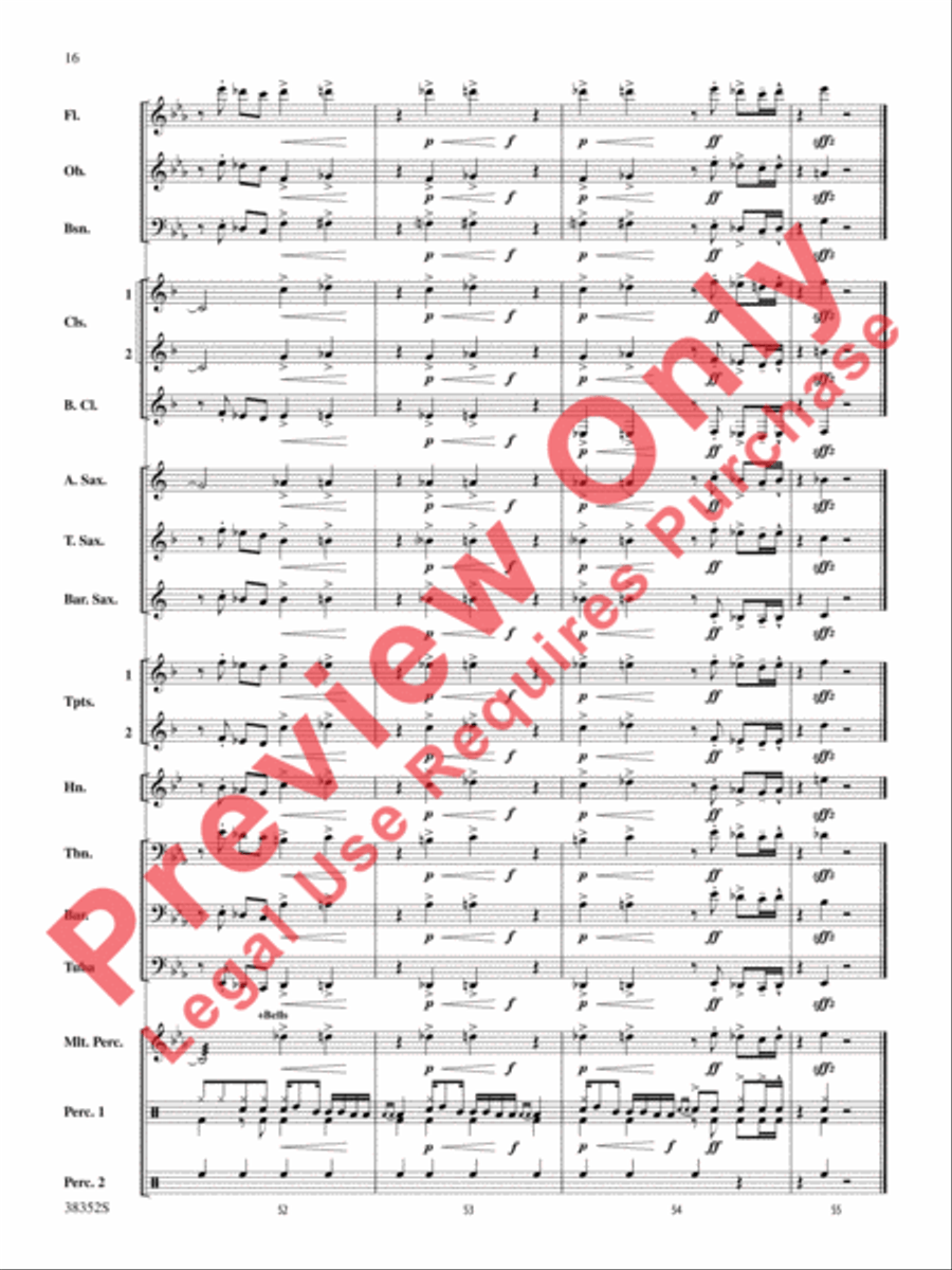 Give Up the Funk (Tear the Roof Off That Sucker) Concert Band scores gallery preview page 17