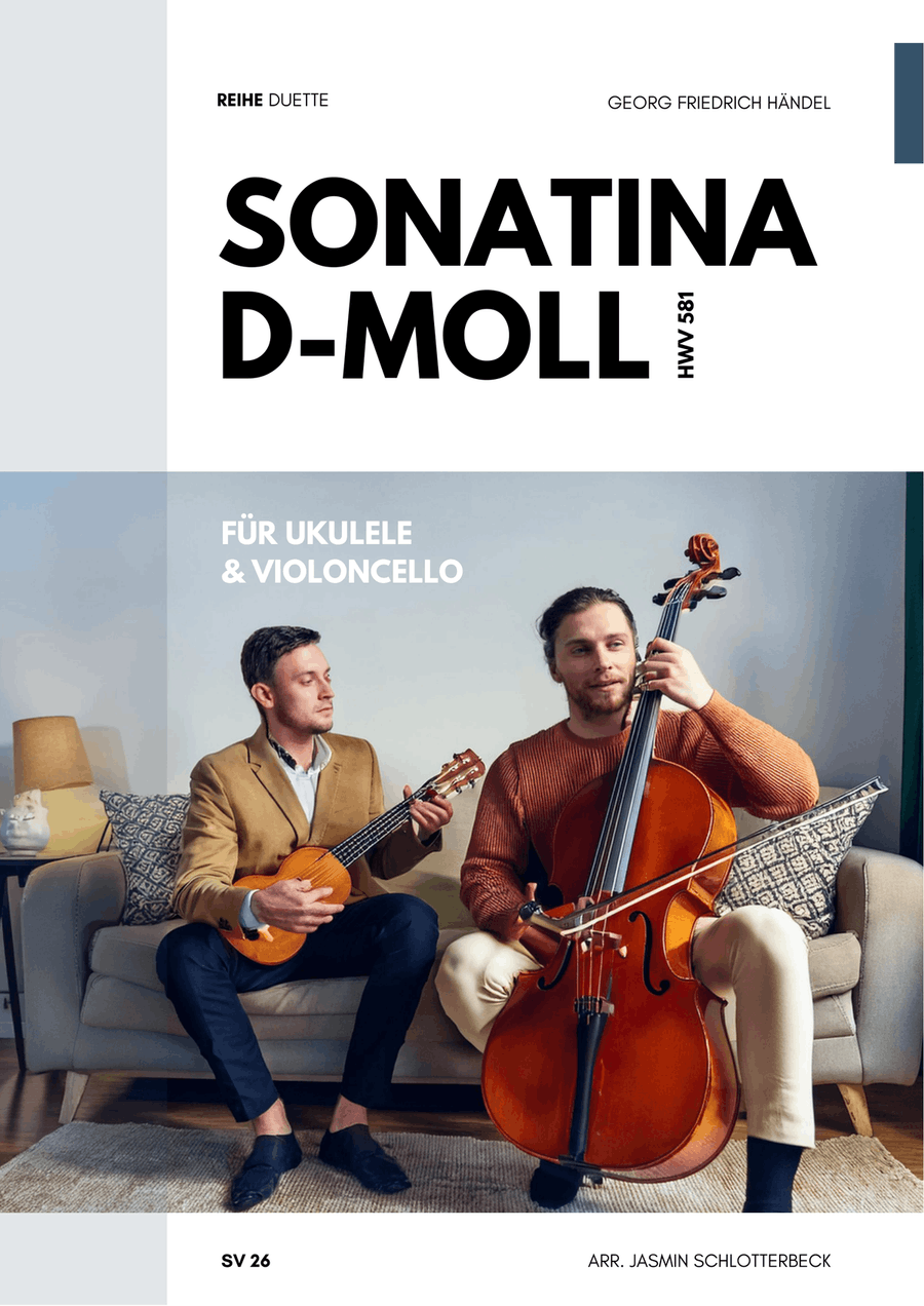 Book cover for Sonatina D-Moll (HWV 581), Ausgabe für Ukulele und Violoncello