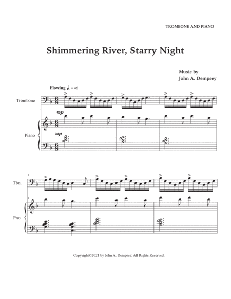 Shimmering River, Starry Night (Trombone and Piano) image number null