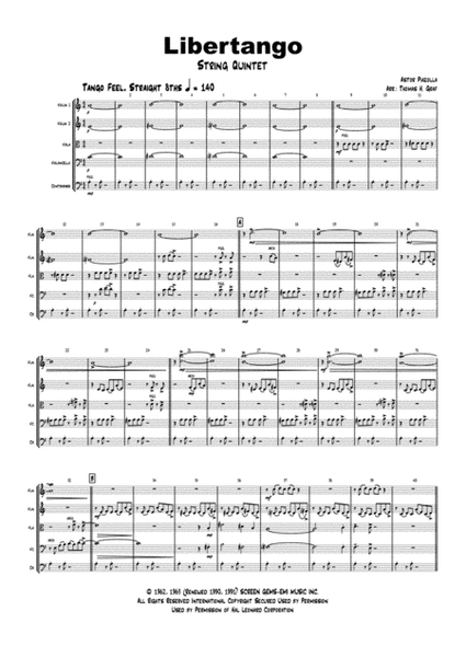 Libertango - Astor Piazolla - Tango Nuevo - String Quintet