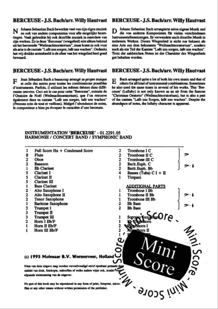 Berceuse Berceuse Concert Band scores gallery preview page 4