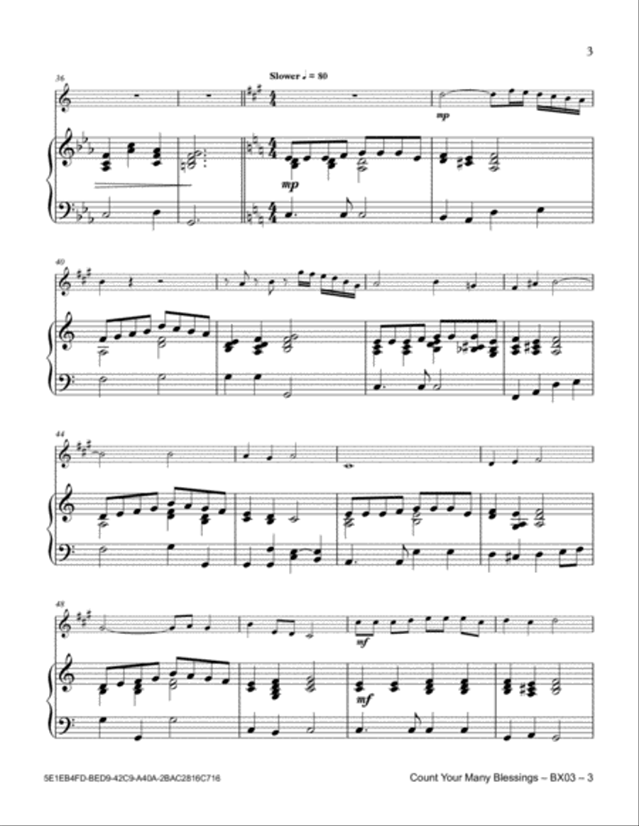 Count Your Many Blessings Baritone Saxophone scores gallery preview page 3