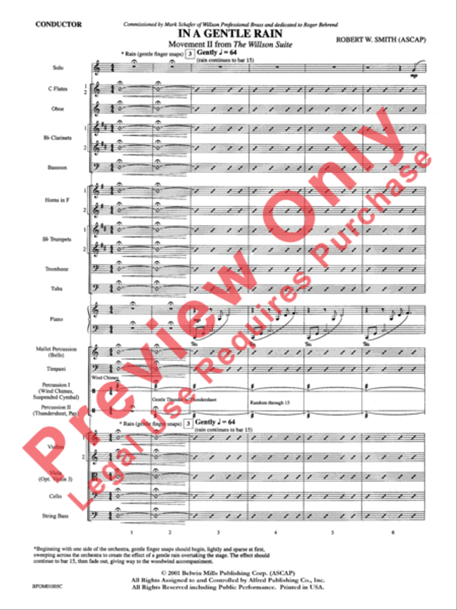 In a Gentle Rain (Movement II from the Willson Suite) Full Orchestra scores gallery preview page 4