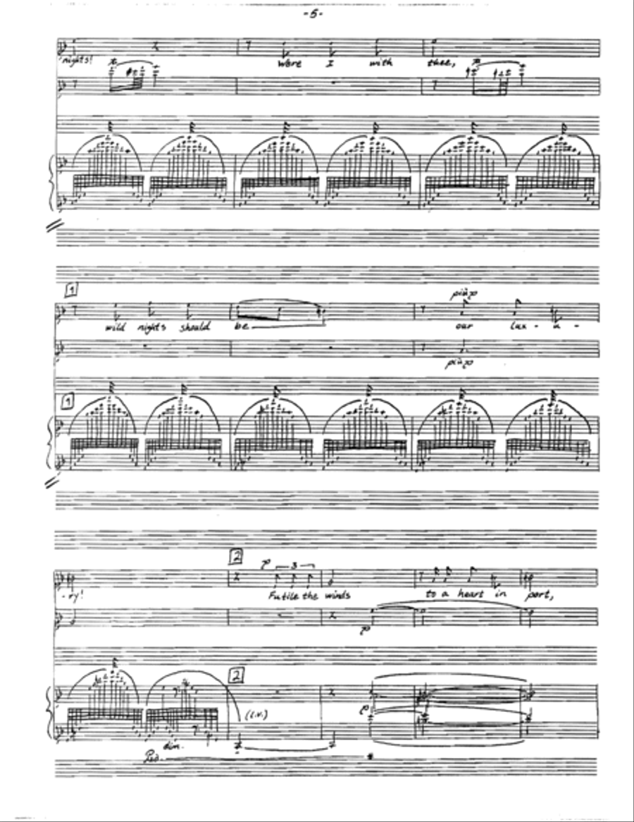 Three Songs (1984) (Composer's Autograph Manuscript) Voice scores gallery preview page 6