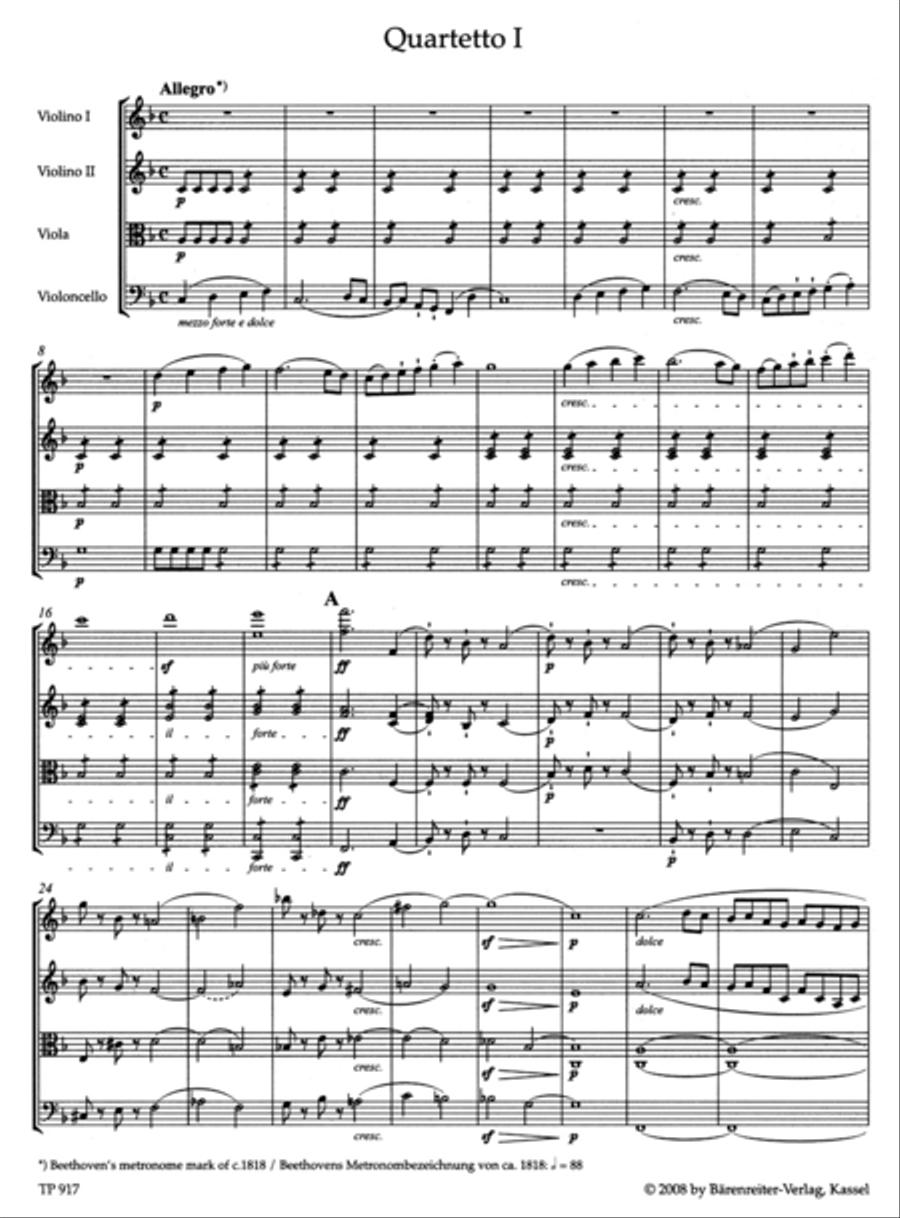 String Quartets, op. 59 String Quartet scores gallery preview page 2