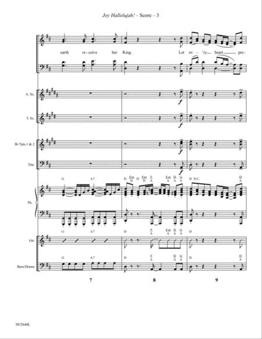 Joy Hallelujah! - Instrumental Ensemble Score and Parts Choir scores gallery preview page 3