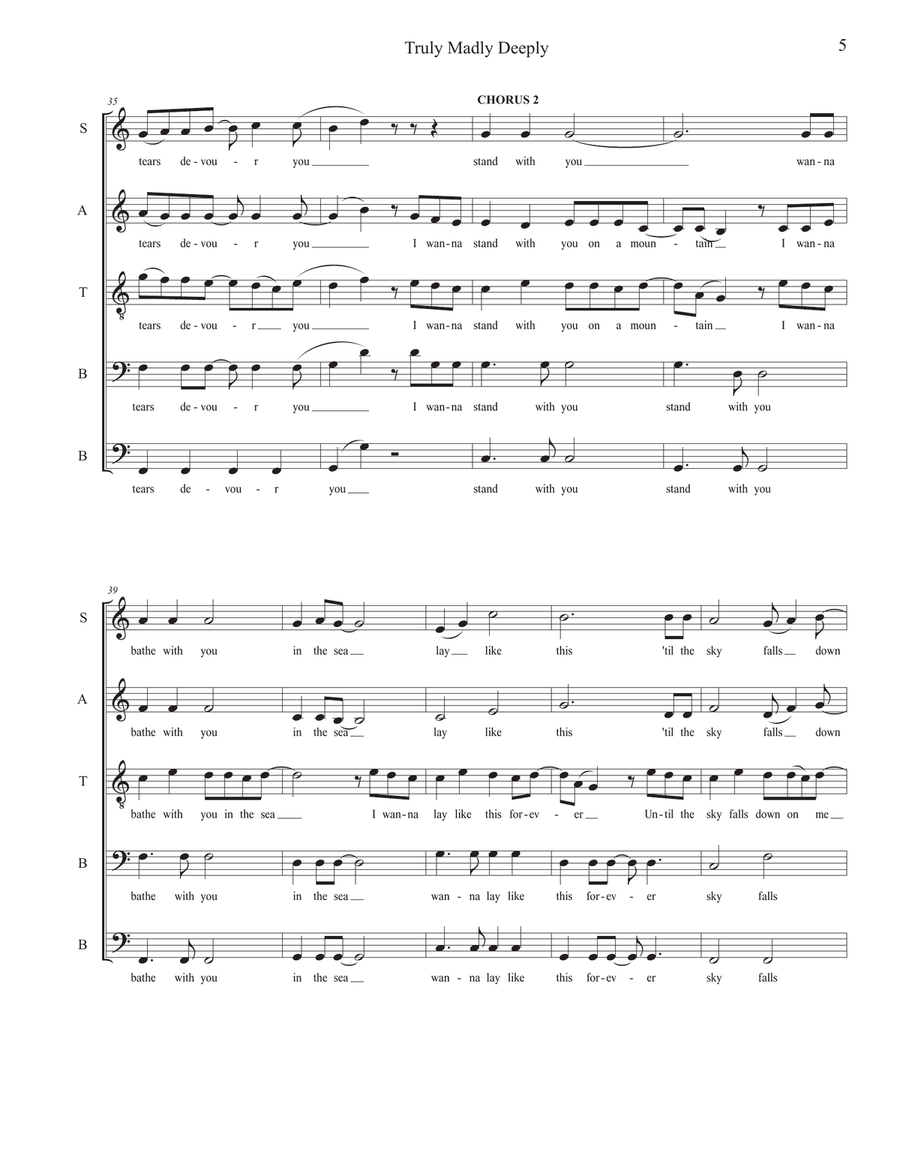 Truly, Madly, Deeply Truly, Madly, Deeply 4-Part scores gallery preview page 5
