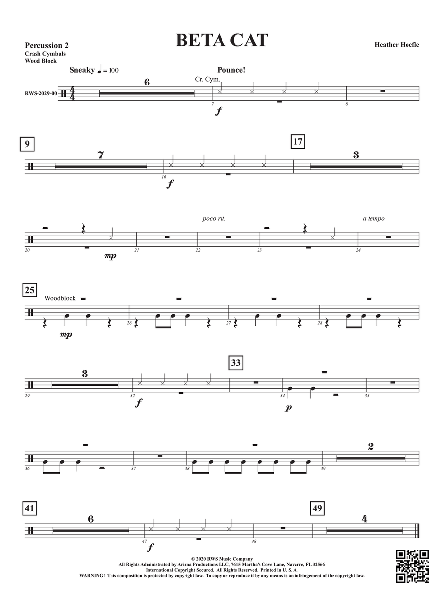 Beta Cat: 2nd Percussion Percussion scores gallery preview page 1