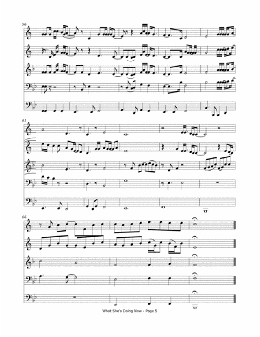 What She's Doing Now Brass Ensemble scores gallery preview page 6
