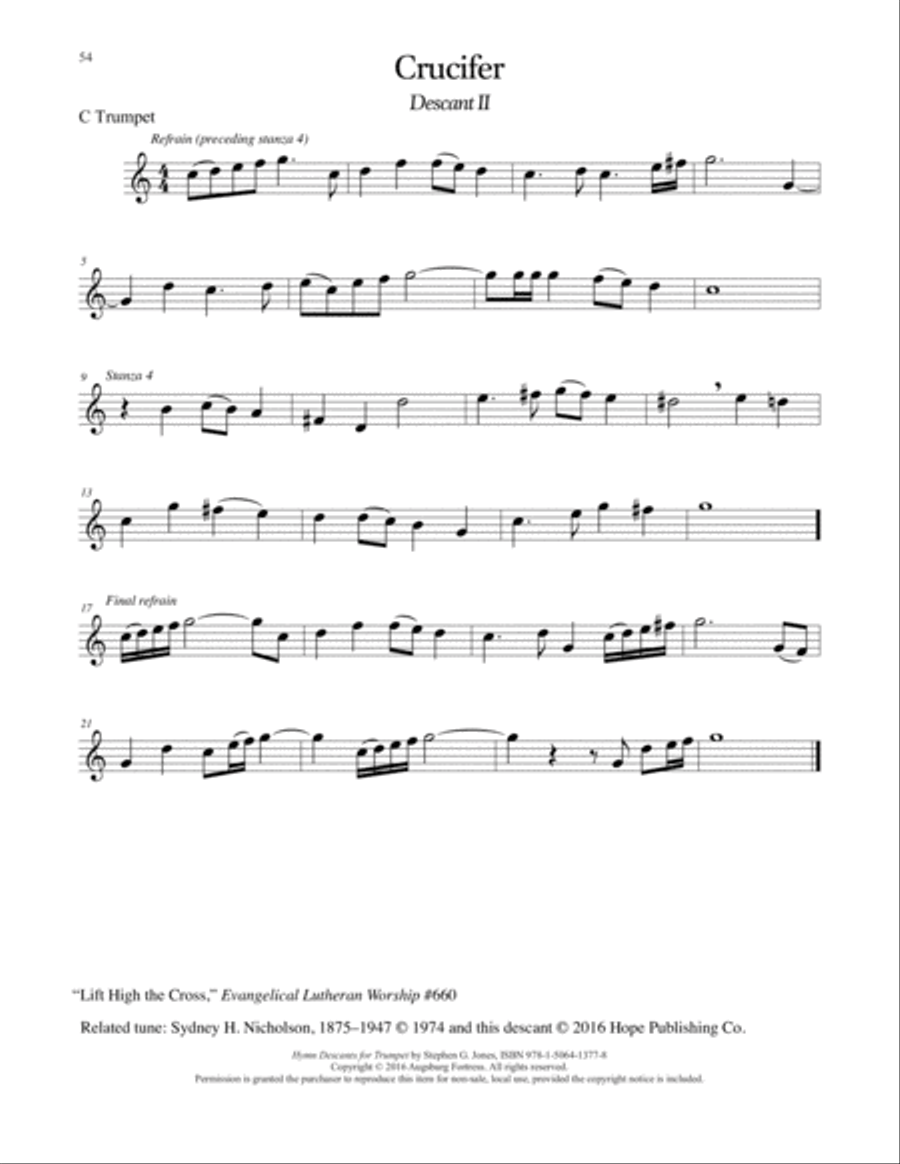 Hymn Descants for Trumpet C Trumpet scores gallery preview page 55