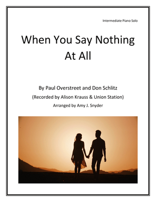 Book cover for When You Say Nothing At All