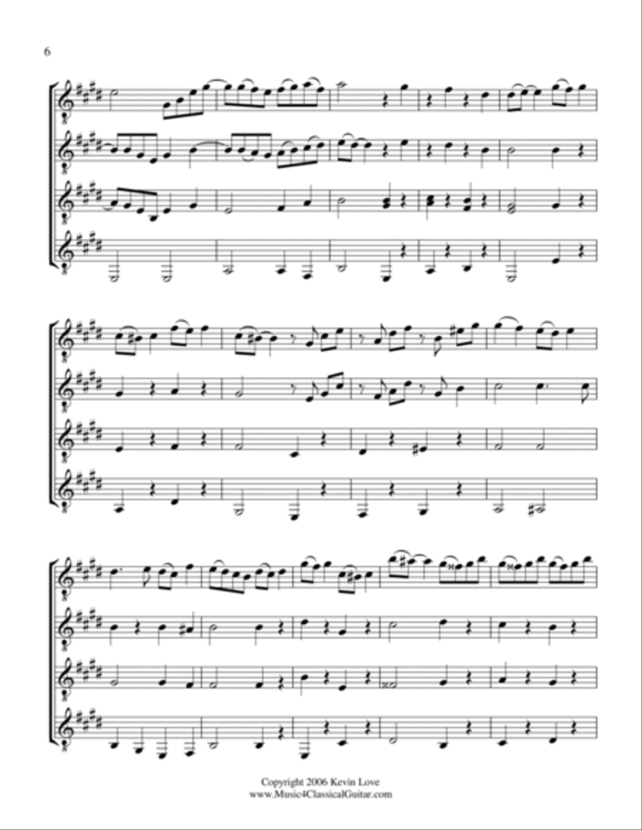 Gavotte en Rondeau (Guitar Quartet) - Score and Parts Guitar Ensemble scores gallery preview page 6