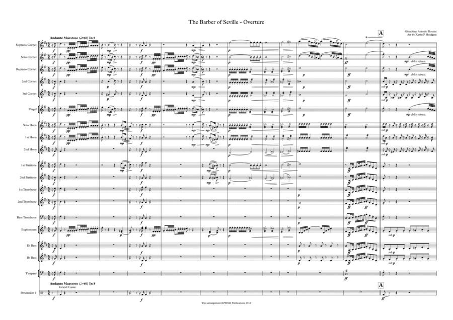 The Barber of Saville Overture Brass Ensemble scores gallery preview page 1
