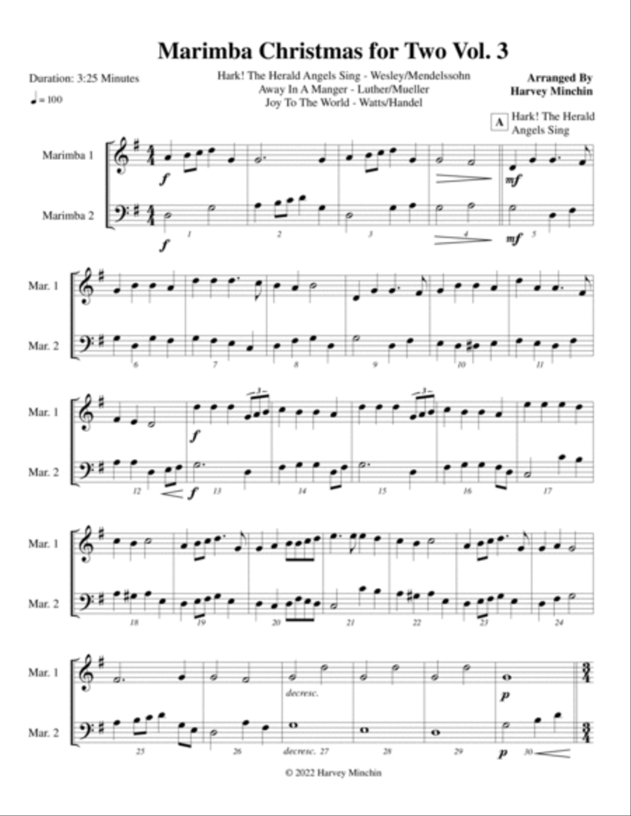 Marimba Christmas For Two Vol 3 Marimba scores gallery preview page 2