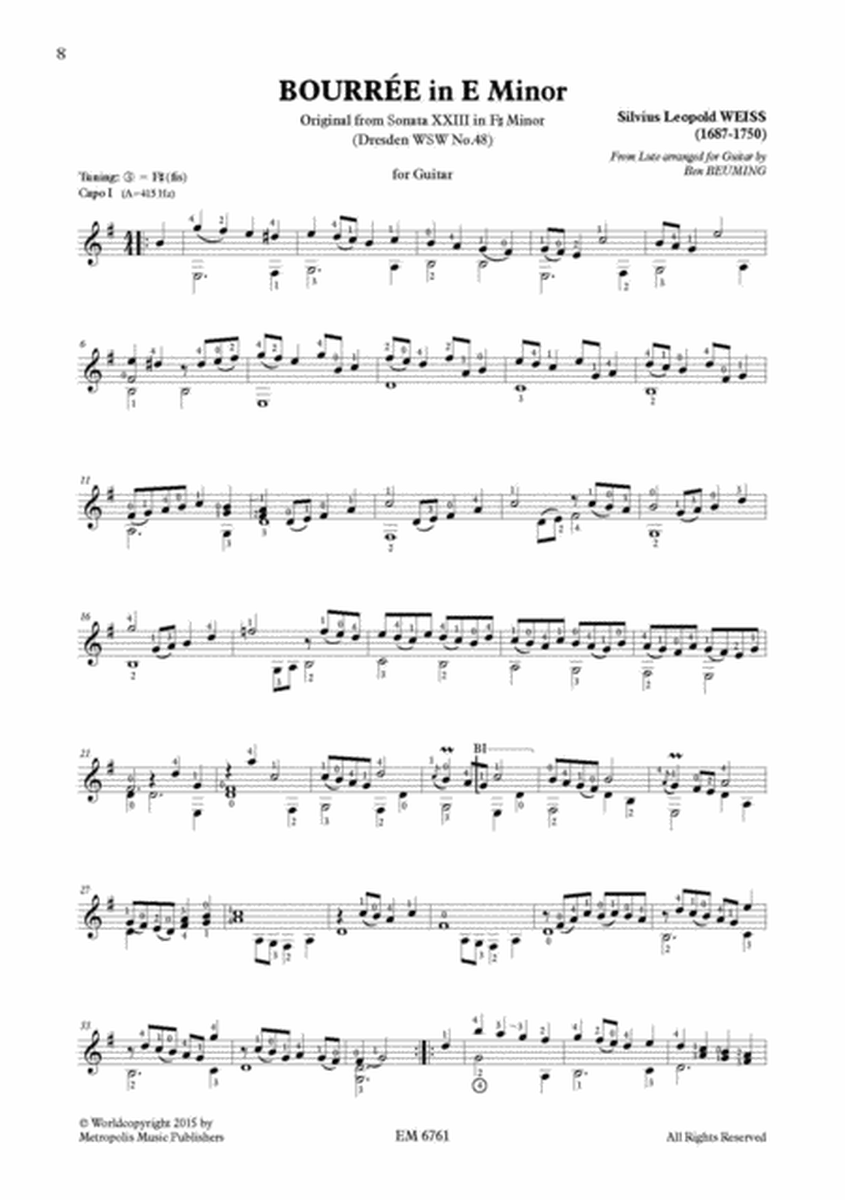 Sonata XXIII (Dresden nr.48) for Solo Guitar