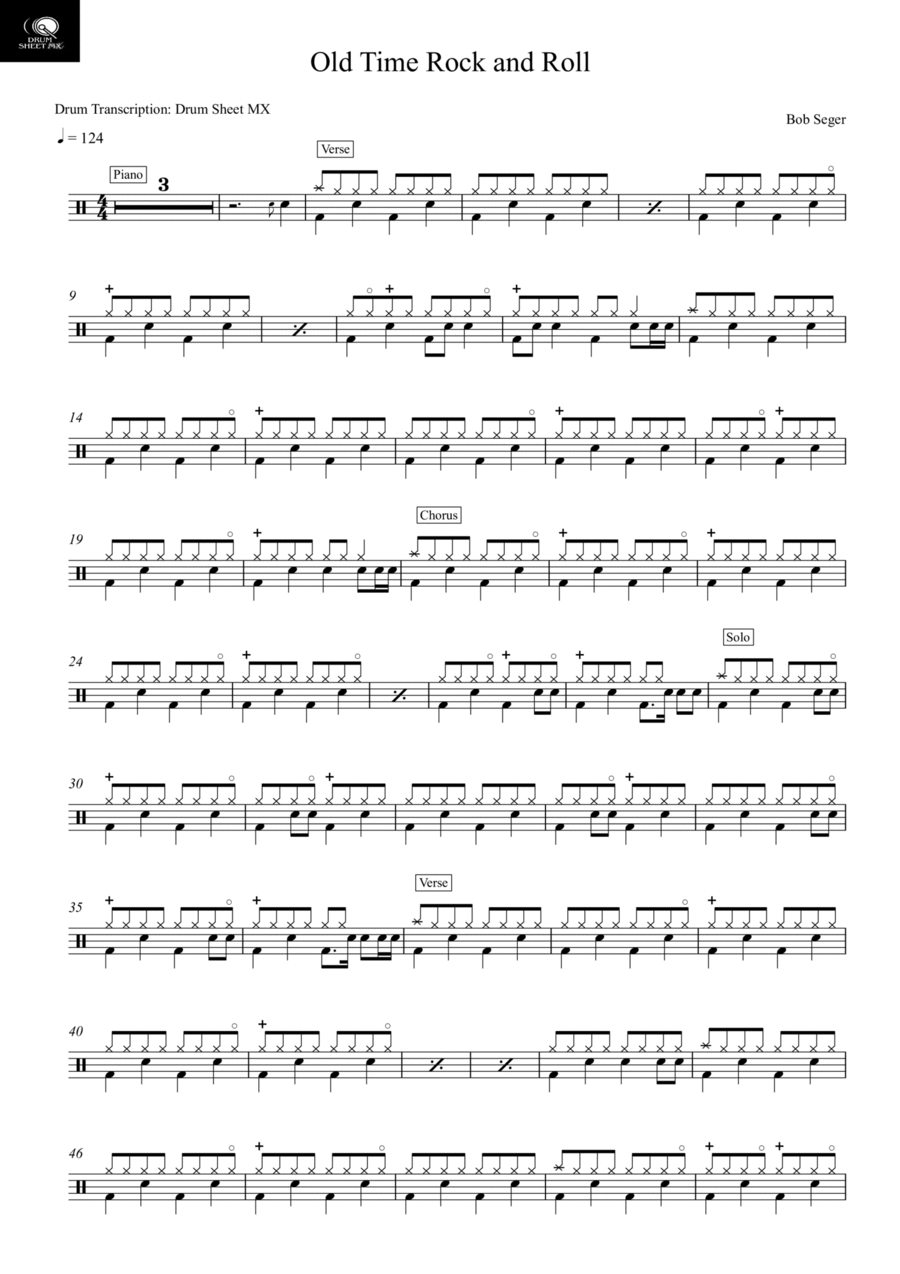 Old Time Rock & Roll Drum Set scores gallery preview page 1