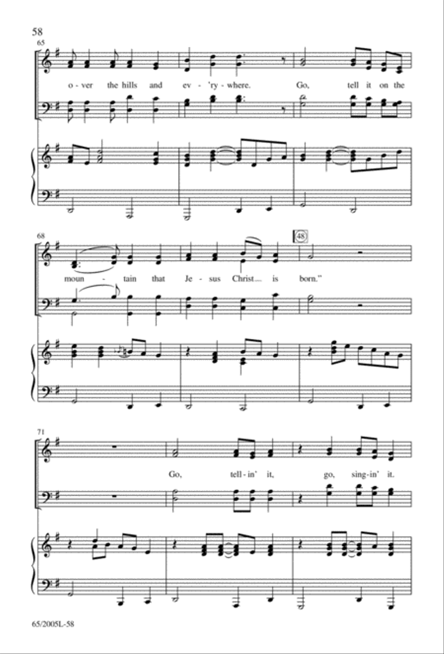 I Hear the Prophet Callin' 4-Part scores gallery preview page 59