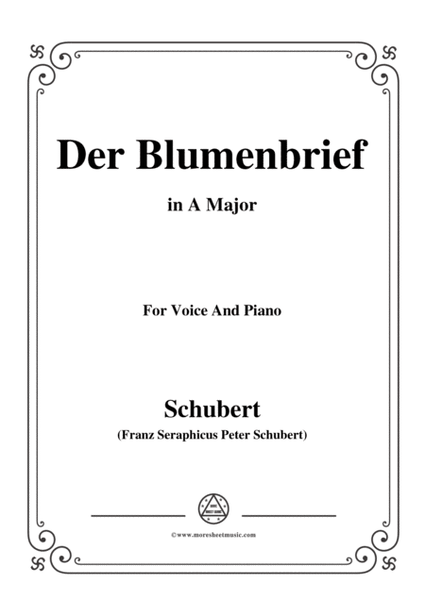 Schubert-Der Blumenbrief,in A Major,for Voice&Piano image number null