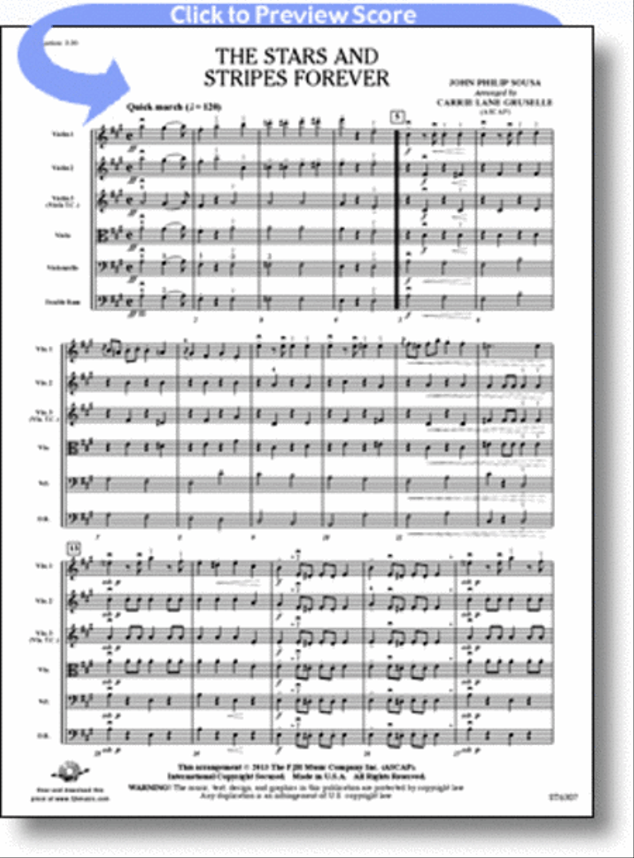 The Stars and Stripes Forever String Orchestra scores gallery preview page 1